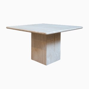 Travertine Square Dining Table, 1980s