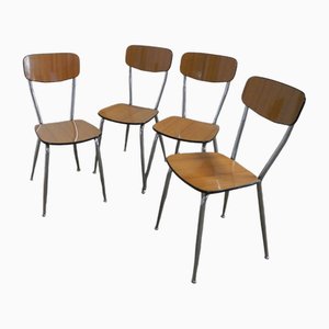 Braune Stühle aus Resopal, 1950er, 4er Set
