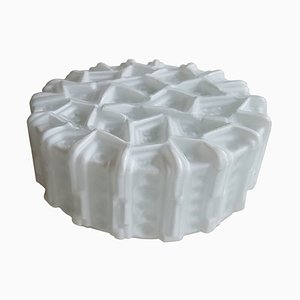 Milk Glass Wall Light with Relief Pattern