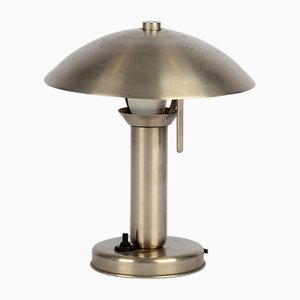 Lámpara de mesa Bauhaus de níquel con pantalla ajustable de Franta Anyz, años 30