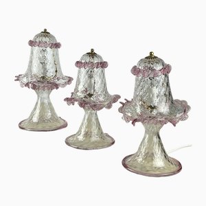 Murano Glass Table Lamps, Italy, 1980s, Set of 3