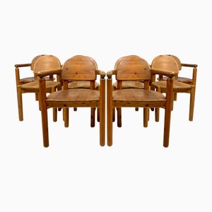 Pine Dining Chairs attributed to Rainer Daumiller, 1970s, Set of 10