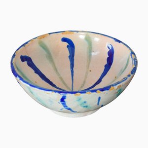 Fajalauza Glazed Terracotta Ceramic Lebrillo Bowl, Granada, Spain, 1930s