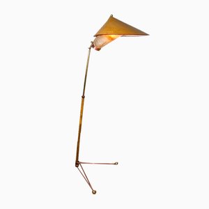 Italian Brass Adjustable Floor Lamp from Stilnovo, 1950s