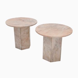 Italian Marble Side Tables, 1980s, Set of 2