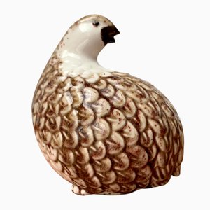 Figurine Oiseau Caille Vintage en Porcelaine par B. Jackson