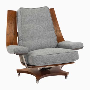 Vintage Housemaster Swivel Lounge Armchair Teak and Wool from G-Plan, 1970s