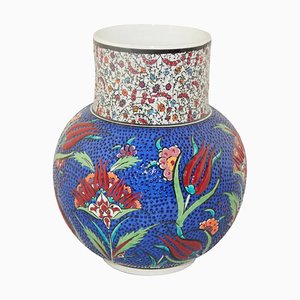 Vaso turco decorativo dipinto a mano con motivi floreali