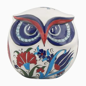 Turkish Traditional Hand Painted Owl Figure in Ceramic