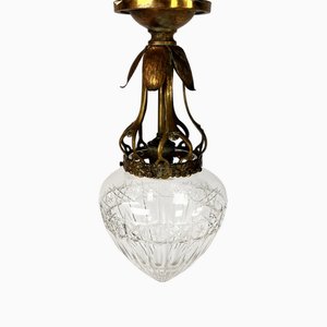 Belgische Vintage Jugendstil Deckenlampe, 1940er