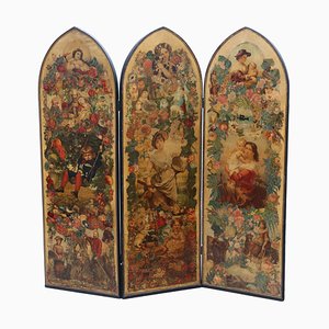 Large Antique Victorian Dressing Screen, 1800s