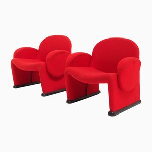 Rote Vintage Stühle im Stil von Pierre Paulin, 1970er, 2er Set