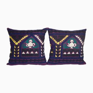 Vintage Suzani Square Uzbek Cushion Covers, Set of 2