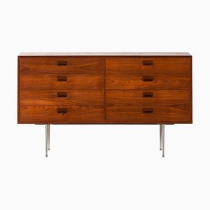 Credenza in acciaio e teak attribuita a Børge Mogensen, anni '50