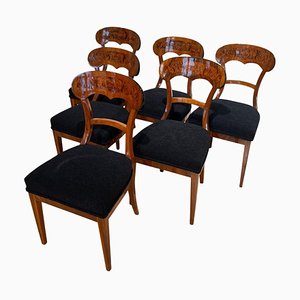 Biedermeier Shovel Chairs aus Nussholz, Roots Furnier, Süddeutschland, 1845, 6er Set
