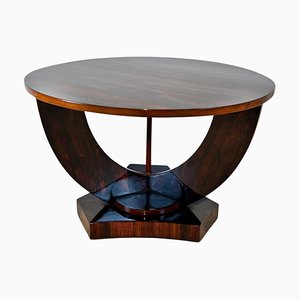 Art Deco Round Side Table in Rosewood Veneer, France, 1930s