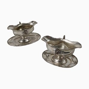 Neoclassical Silver Sauce Bowls, Set of 2