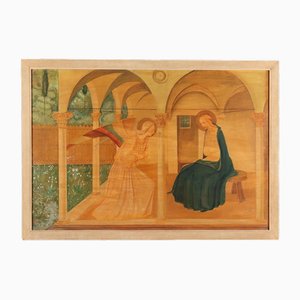 Dopo Beato Angelico, Annunciazione, Tecnica mista pittura
