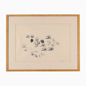 Gianfranco Pardi, Composizione, Disegno a china su carta, Incorniciato