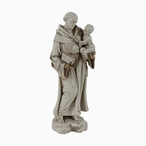 Statue de Saint Antoine de Padoue en Porcelaine de Capodimonte