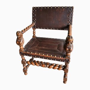 Wooden Mechelen Chair with Leather Seat