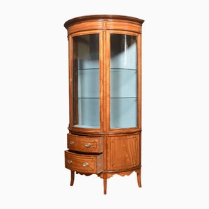 Satinwood Bowed Display Cabinet, 1890s