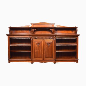 Large Antique Walnut Breakfront Bookcase