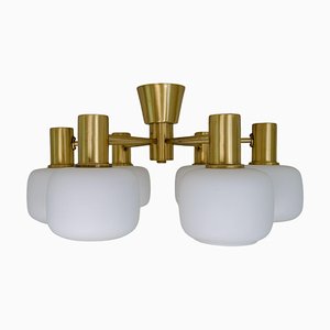 Moderne Mid-Century Deckenlampe aus Messing von Asea, Schweden, 1950er