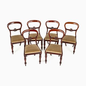 Chaises de Salle à Manger Victoriennes avec Dossier Ballon, 1860s, Set de 6