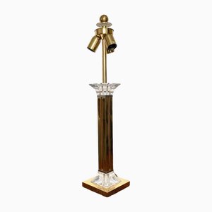 Hollywood Regency Brass and Lucide Table Lamp