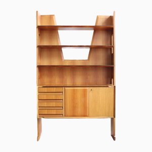 Vintage Italian Bookcase with Shaped Back, 1950s