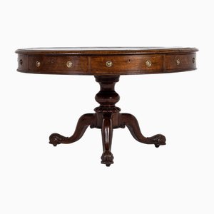 Late George IV Oak Drum Table by Gillows