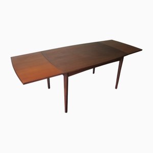 Mesa de comedor danesa Mid-Century curvada de teca, años 60