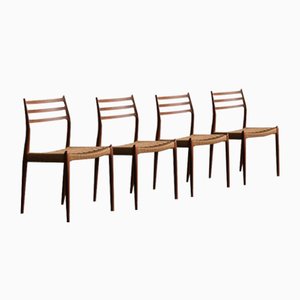 Danish Model 78 Dining Chairs by Niels O. Moller from J.L. Møllers,, 1960s, Set of 4
