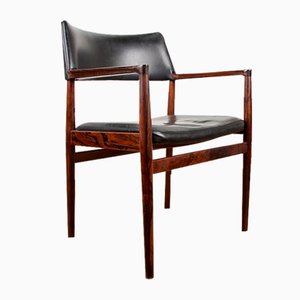 Danish Chair in Rosewood and Leather by Erik Worts for Soro Stolefabrik, 1960s