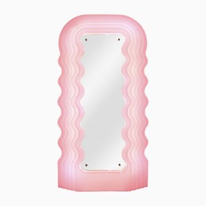 Lámpara de espejo Ultrafragola de acrílico y neón en rosa de Ettore Sottsass