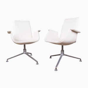 Danish FK 6725 Armchairs in Leather and Chromed Steel by Preben Fabricius and Jørgen Kastholm for Walter Knoll, 2000s, Set of 2