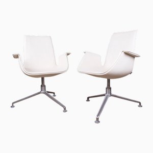 Poltrone FK 6725 in pelle e acciaio cromato di Preben Fabricius e Jørgen Kastholm per Walter Knoll, Danimarca, inizio XXI secolo, set di 2