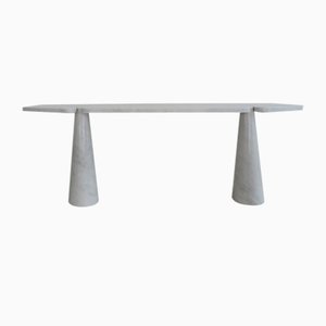 Italian Console Table in White Marble by Angelo Mangiarotti for Skipper, 1990s