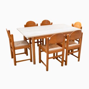 Table and Chairs by Hank Lowenstein, 1970s, Set of 7