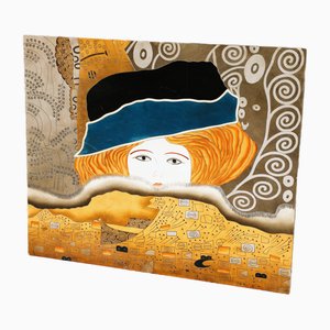 After Gustav Klimt, Composizione moderna, anni '80, Bassorilievo in metallo