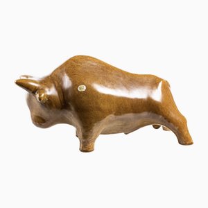 Toro in ceramica di Tom Wilson per Bo Fajans