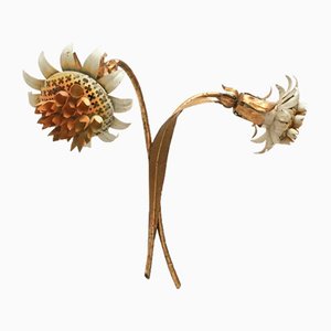 Mid-Century Italian Metal Sunflower Wall Lamp, 1960s