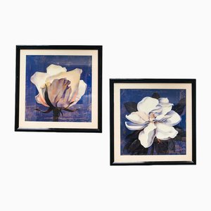 Curtis Parker, Glowing Magnolia & Glowing White Roses, 1970s, Art Prints, Framed, Set of 2