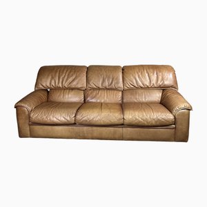 Vintage Three-Seater Sofa in Leather from Roche Bobois, 1980