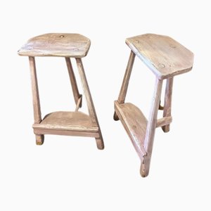Vintage French Stools, Set of 2