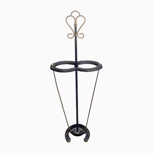 Equestrian Umbrella Stand with Brass Accents, 1930s