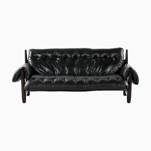 Sofa aus Jacaranda und Leder, Sergio Rodrigues zugeschrieben, 1957