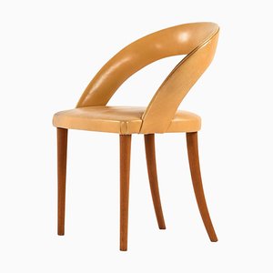 Side Chair in Mahogany and Leather attributed to Frode Holm, 1950s