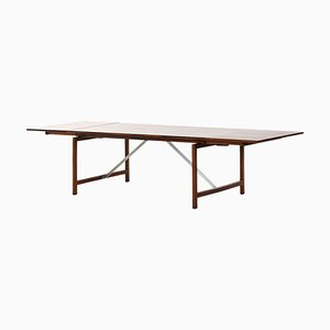 Dining Table in Rosewood and Steel attributed to Hans Wegner, 1960s
